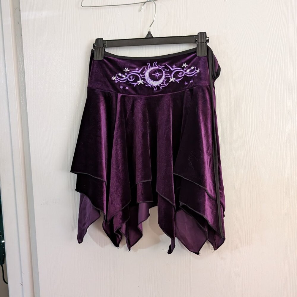 Purple velvet skirt